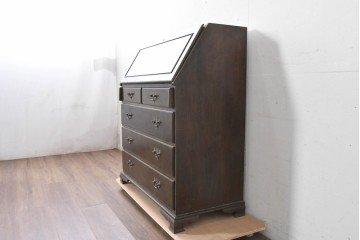 和製ヴィンテージ　maruni(マルニ木工)　上品なライティングビューロー　(R-087044)