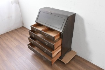 和製ヴィンテージ　maruni(マルニ木工)　上品なライティングビューロー　(R-087044)