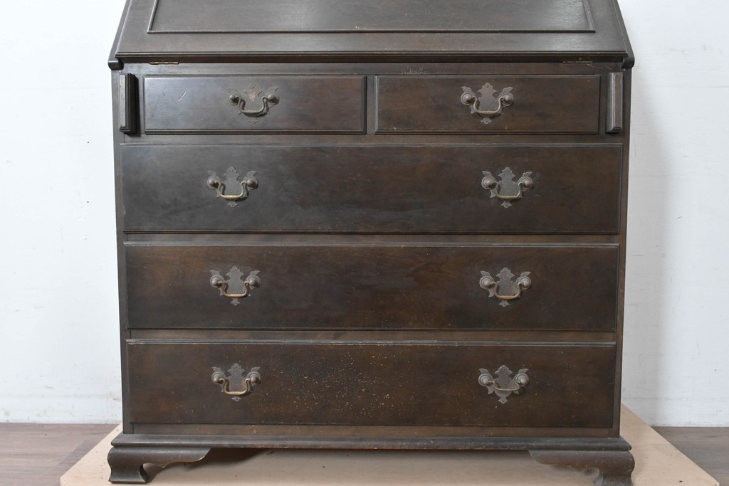 和製ヴィンテージ　maruni(マルニ木工)　上品なライティングビューロー　(R-087044)