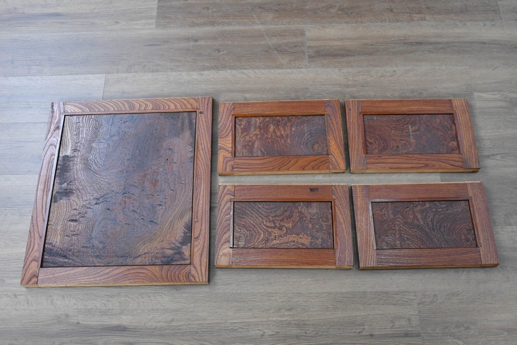 和製ヴィンテージ　最高級!!　国産職人手作り工芸家具　総欅(ケヤキ)材　前板玉杢が美しい総漆塗りの二段重ね水屋箪笥　製作費推定350万円以上　(R-087047)