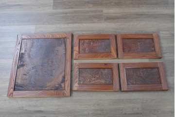 和製ヴィンテージ　最高級!!　国産職人手作り工芸家具　総欅(ケヤキ)材　前板玉杢が美しい総漆塗りの二段重ね水屋箪笥　製作費推定350万円以上　(R-087047)