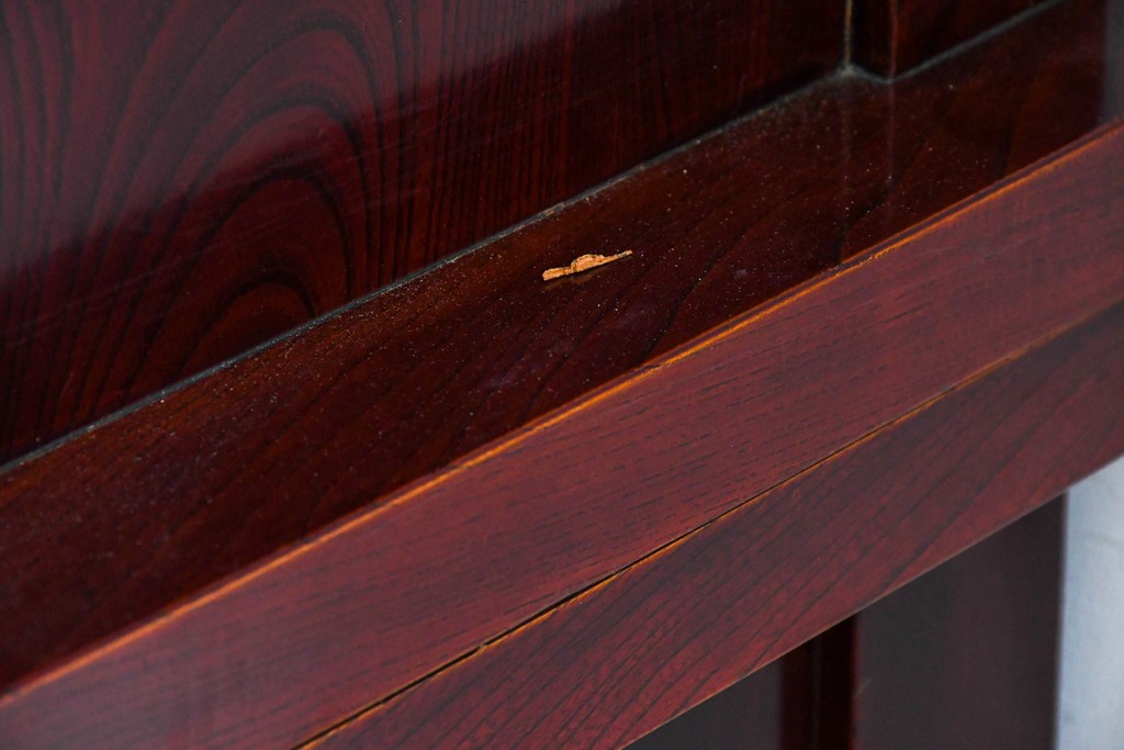 和製ヴィンテージ　最高級!!　国産職人手作り工芸家具　総欅(ケヤキ)材　前板玉杢が美しい総漆塗りの二段重ね水屋箪笥　製作費推定350万円以上　(R-087047)