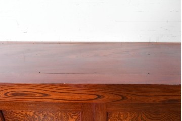 和製ヴィンテージ　最高級!!　国産職人手作り工芸家具　総欅(ケヤキ)材　前板玉杢が美しい総漆塗りの二段重ね水屋箪笥　製作費推定350万円以上　(R-087047)