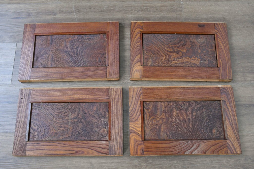 和製ヴィンテージ　最高級!!　国産職人手作り工芸家具　総欅(ケヤキ)材　前板玉杢が美しい総漆塗りの水屋箪笥サイドボード　(R-087048)