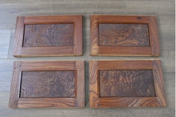 和製ヴィンテージ　最高級!!　国産職人手作り工芸家具　総欅(ケヤキ)材　前板玉杢が美しい総漆塗りの水屋箪笥サイドボード　(R-087048)