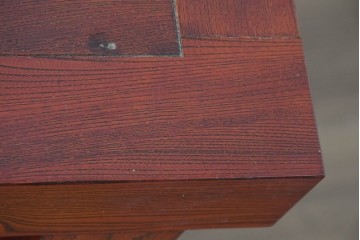 和製ヴィンテージ　最高級!!　国産職人手作り工芸家具　総欅(ケヤキ)材　前板玉杢が美しい総漆塗りの水屋箪笥サイドボード　(R-087048)