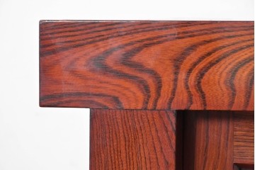 和製ヴィンテージ　最高級!!　国産職人手作り工芸家具　総欅(ケヤキ)材　前板玉杢が美しい総漆塗りの水屋箪笥サイドボード　(R-087048)