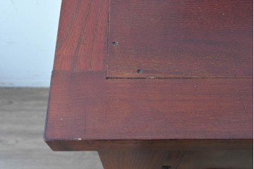 和製ヴィンテージ　最高級!!　国産職人手作り工芸家具　総欅(ケヤキ)材　総漆塗り　前板玉杢が美しい昇り引き出し付きの水屋箪笥サイドボード　(R-087049)