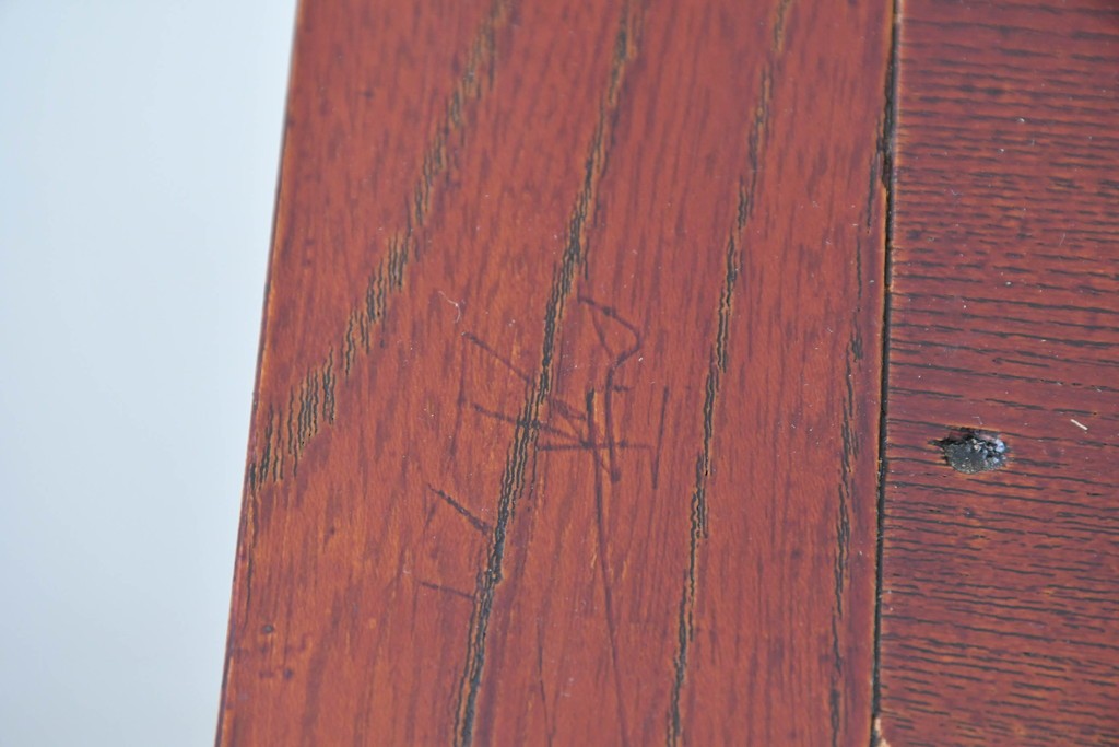 和製ヴィンテージ　最高級!!　国産職人手作り工芸家具　総欅(ケヤキ)材　総漆塗り　前板玉杢が美しい昇り引き出し付きの水屋箪笥サイドボード　(R-087049)