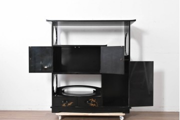 和製ヴィンテージ　作家物　在銘　輪島塗の気品漂う茶棚　定価約250万円　(R-087051)