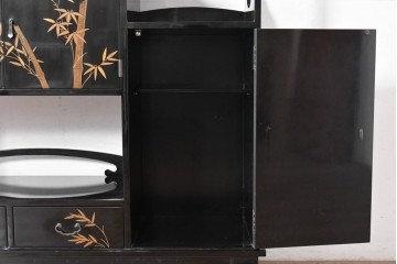 和製ヴィンテージ　作家物　在銘　輪島塗の気品漂う茶棚　定価約250万円　(R-087051)