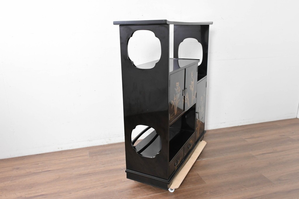 和製ヴィンテージ　作家物　在銘　輪島塗の気品漂う茶棚　定価約250万円　(R-087051)