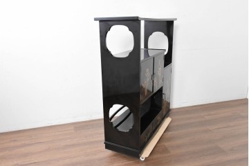 和製ヴィンテージ　作家物　在銘　輪島塗の気品漂う茶棚　定価約250万円　(R-087051)