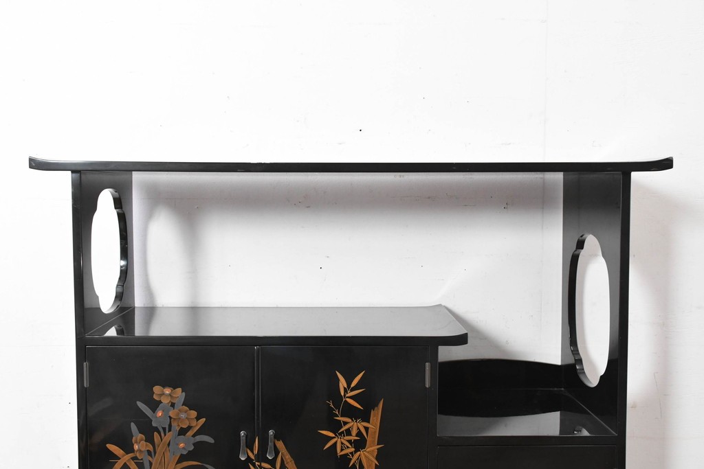 和製ヴィンテージ　作家物　在銘　輪島塗の気品漂う茶棚　定価約250万円　(R-087051)