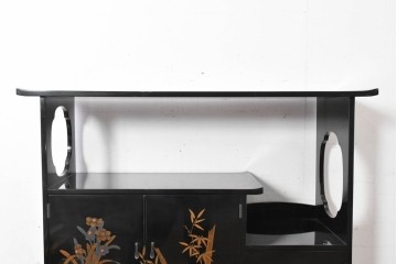 和製ヴィンテージ　作家物　在銘　輪島塗の気品漂う茶棚　定価約250万円　(R-087051)