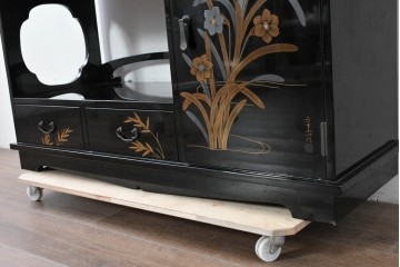 和製ヴィンテージ　作家物　在銘　輪島塗の気品漂う茶棚　定価約250万円　(R-087051)