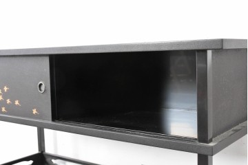 和製ヴィンテージ　在銘　輪島塗　群れ飛ぶ千鳥と波模様の茶棚　定価約240万円　(R-087052)