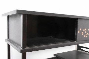 和製ヴィンテージ　在銘　輪島塗　群れ飛ぶ千鳥と波模様の茶棚　定価約240万円　(R-087052)