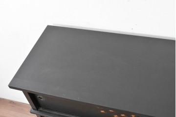 和製ヴィンテージ　在銘　輪島塗　群れ飛ぶ千鳥と波模様の茶棚　定価約240万円　(R-087052)