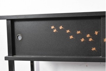 和製ヴィンテージ　在銘　輪島塗　群れ飛ぶ千鳥と波模様の茶棚　定価約240万円　(R-087052)