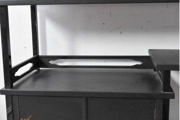 和製ヴィンテージ　在銘　輪島塗　群れ飛ぶ千鳥と波模様の茶棚　定価約240万円　(R-087052)