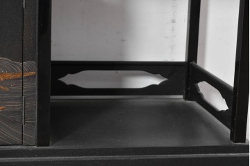 和製ヴィンテージ　在銘　輪島塗　群れ飛ぶ千鳥と波模様の茶棚　定価約240万円　(R-087052)