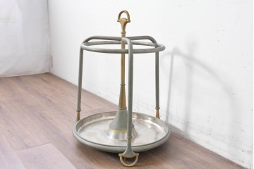 【簡易リペア限定品】　イタリアヴィンテージ　激レア希少!!　オールドGUCCI(グッチ)　ホースビットモチーフが印象的なメタリックアンブレラスタンド　(R-087054)