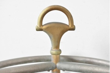 【簡易リペア限定品】　イタリアヴィンテージ　激レア希少!!　オールドGUCCI(グッチ)　ホースビットモチーフが印象的なメタリックアンブレラスタンド　(R-087054)