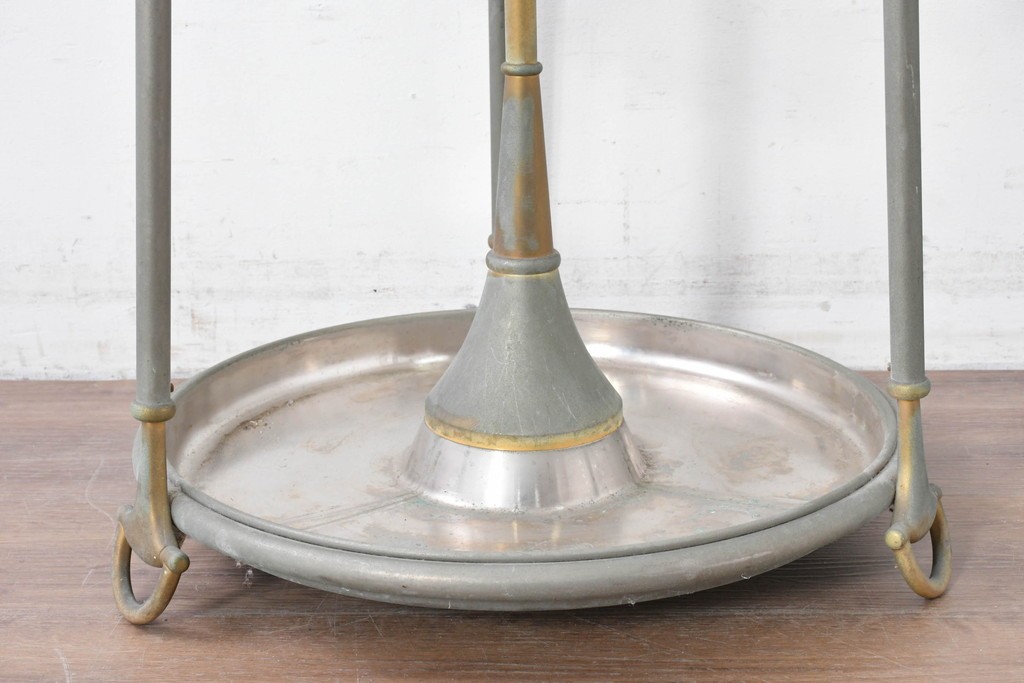 【簡易リペア限定品】　イタリアヴィンテージ　激レア希少!!　オールドGUCCI(グッチ)　ホースビットモチーフが印象的なメタリックアンブレラスタンド　(R-087054)