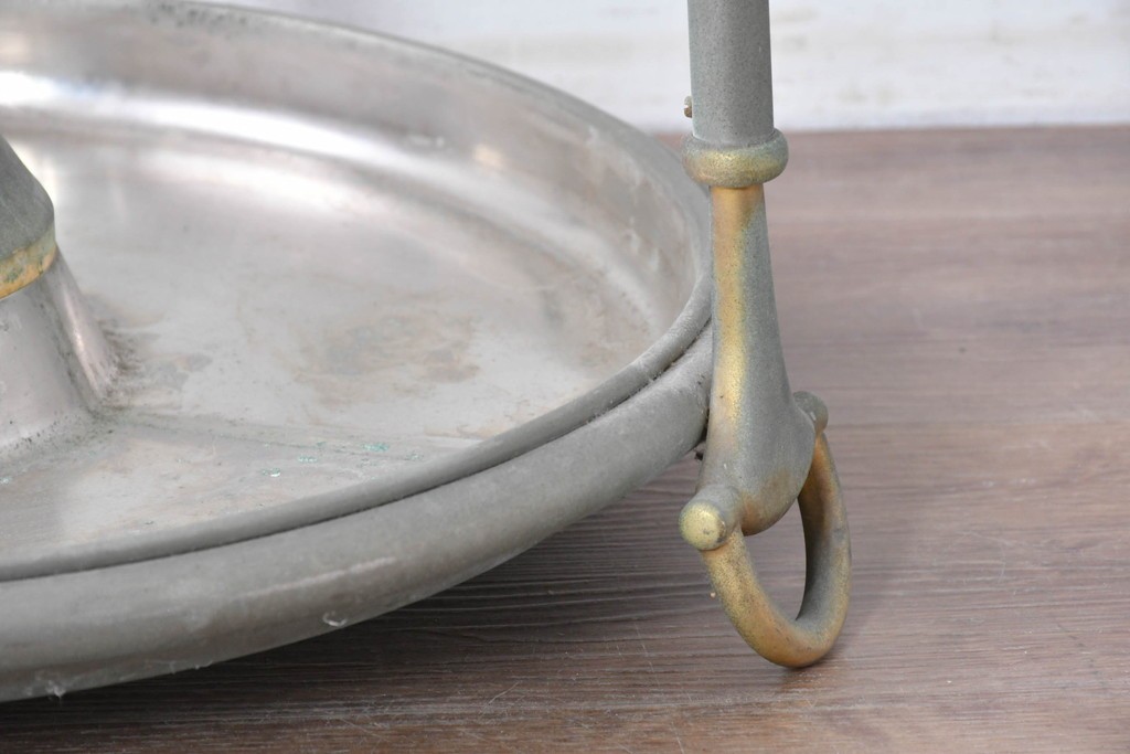 【簡易リペア限定品】　イタリアヴィンテージ　激レア希少!!　オールドGUCCI(グッチ)　ホースビットモチーフが印象的なメタリックアンブレラスタンド　(R-087054)