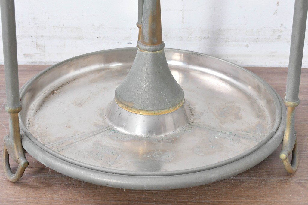 【簡易リペア限定品】　イタリアヴィンテージ　激レア希少!!　オールドGUCCI(グッチ)　ホースビットモチーフが印象的なメタリックアンブレラスタンド　(R-087054)