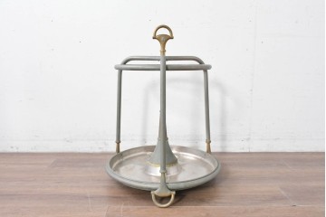 【簡易リペア限定品】　イタリアヴィンテージ　激レア希少!!　オールドGUCCI(グッチ)　ホースビットモチーフが印象的なメタリックアンブレラスタンド　(R-087054)