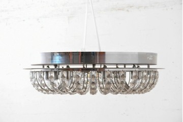 中古　yamagiwa(ヤマギワ)　RILLIA(リリア)　G1524　きらびやかなクリスタルガラスのシャンデリア　定価約21万円　(R-087055)