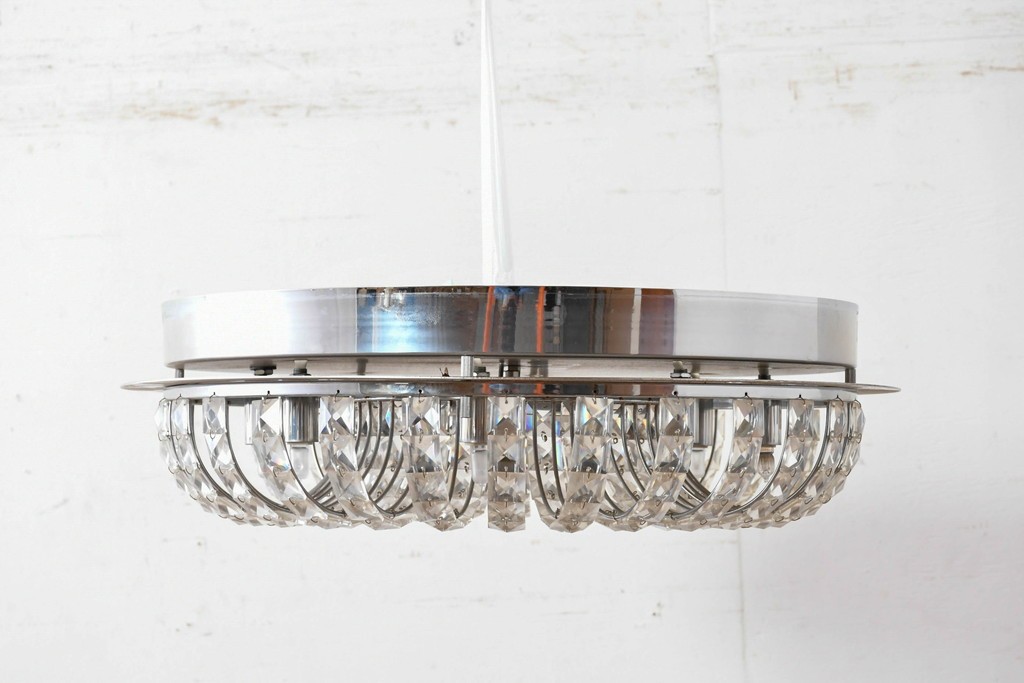 中古　yamagiwa(ヤマギワ)　RILLIA(リリア)　G1524　きらびやかなクリスタルガラスのシャンデリア　定価約21万円　(R-087055)