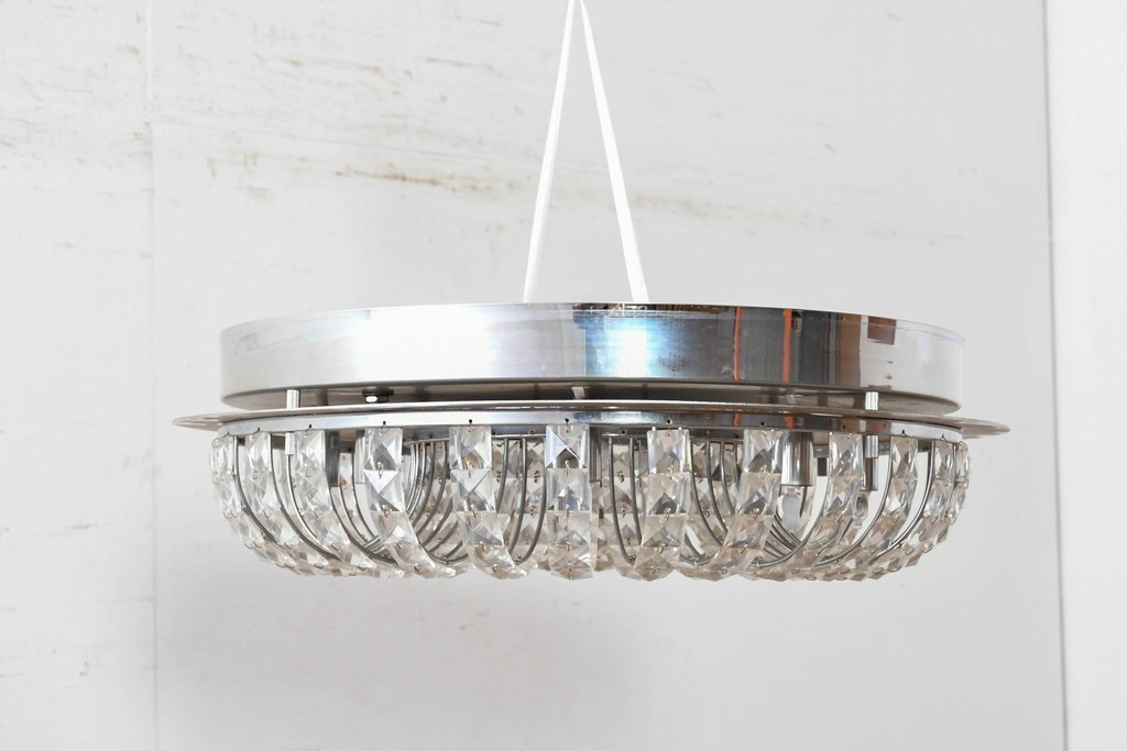 中古　yamagiwa(ヤマギワ)　RILLIA(リリア)　G1524　きらびやかなクリスタルガラスのシャンデリア　定価約21万円　(R-087055)