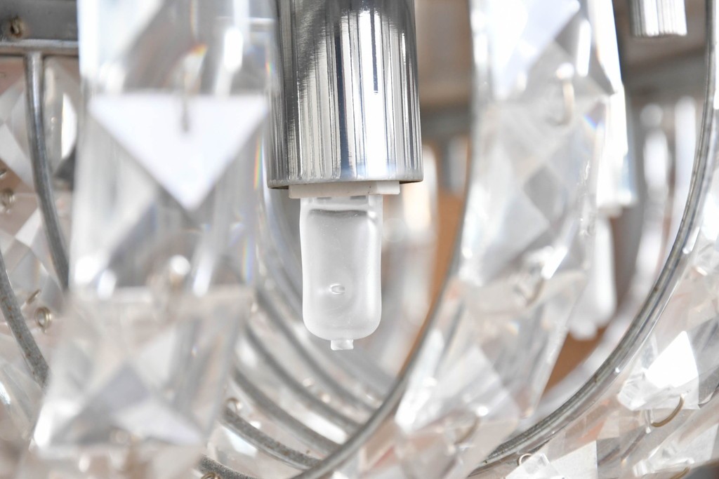 中古　yamagiwa(ヤマギワ)　RILLIA(リリア)　G1524　きらびやかなクリスタルガラスのシャンデリア　定価約21万円　(R-087055)