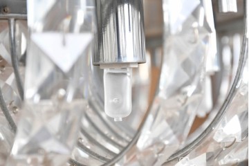 中古　yamagiwa(ヤマギワ)　RILLIA(リリア)　G1524　きらびやかなクリスタルガラスのシャンデリア　定価約21万円　(R-087055)