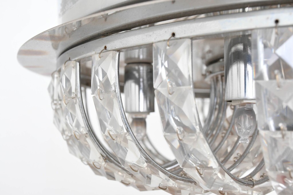 中古　yamagiwa(ヤマギワ)　RILLIA(リリア)　G1524　きらびやかなクリスタルガラスのシャンデリア　定価約21万円　(R-087055)