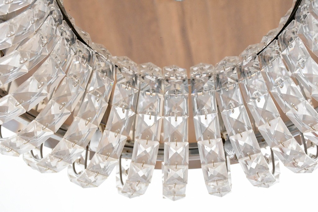 中古　yamagiwa(ヤマギワ)　RILLIA(リリア)　G1524　きらびやかなクリスタルガラスのシャンデリア　定価約21万円　(R-087055)