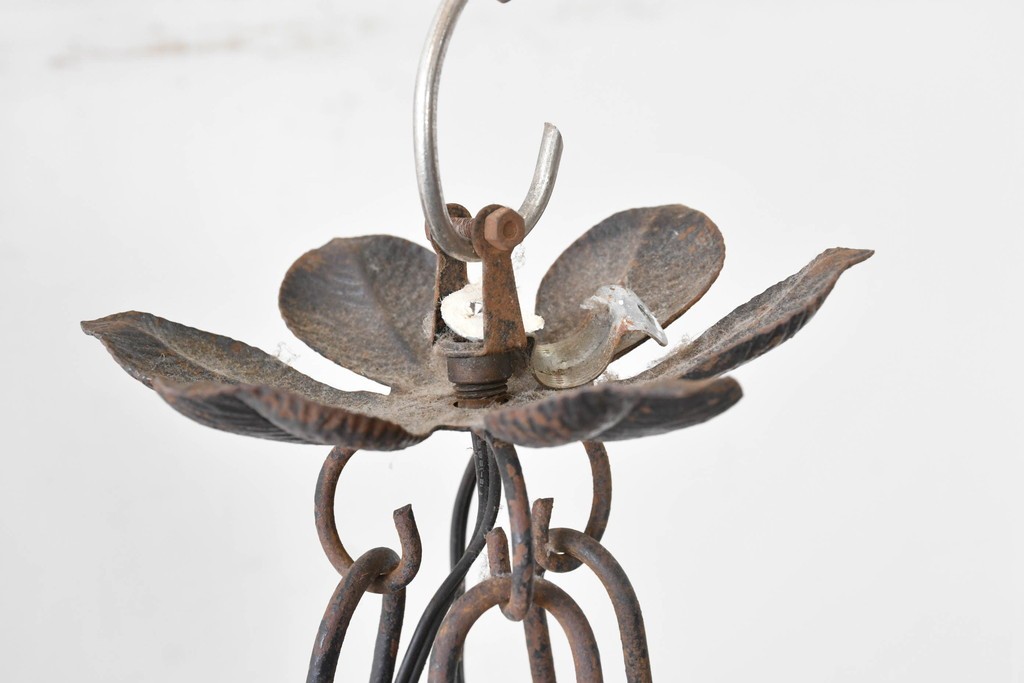 《引っ掛けシーリング式ペンダントライト加工費込み》フランスアンティーク　Cristalleries de Verdun(クリスタル・ド・ヴェルダン)　アールデコデザインのペンダントライト　(R-087057)