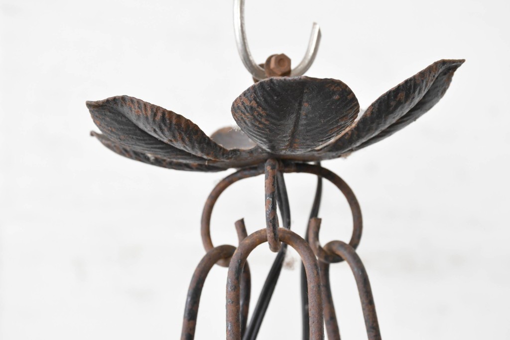 《引っ掛けシーリング式ペンダントライト加工費込み》フランスアンティーク　Cristalleries de Verdun(クリスタル・ド・ヴェルダン)　アールデコデザインのペンダントライト　(R-087057)