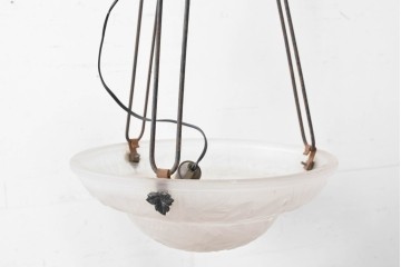 《引っ掛けシーリング式ペンダントライト加工費込み》フランスアンティーク　Cristalleries de Verdun(クリスタル・ド・ヴェルダン)　アールデコデザインのペンダントライト　(R-087057)