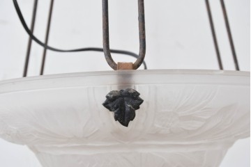 《引っ掛けシーリング式ペンダントライト加工費込み》フランスアンティーク　Cristalleries de Verdun(クリスタル・ド・ヴェルダン)　アールデコデザインのペンダントライト　(R-087057)