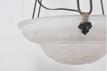 《引っ掛けシーリング式ペンダントライト加工費込み》フランスアンティーク　Cristalleries de Verdun(クリスタル・ド・ヴェルダン)　アールデコデザインのペンダントライト　(R-087057)