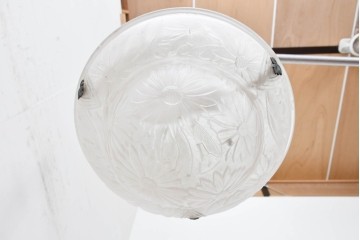 《引っ掛けシーリング式ペンダントライト加工費込み》フランスアンティーク　Cristalleries de Verdun(クリスタル・ド・ヴェルダン)　アールデコデザインのペンダントライト　(R-087057)