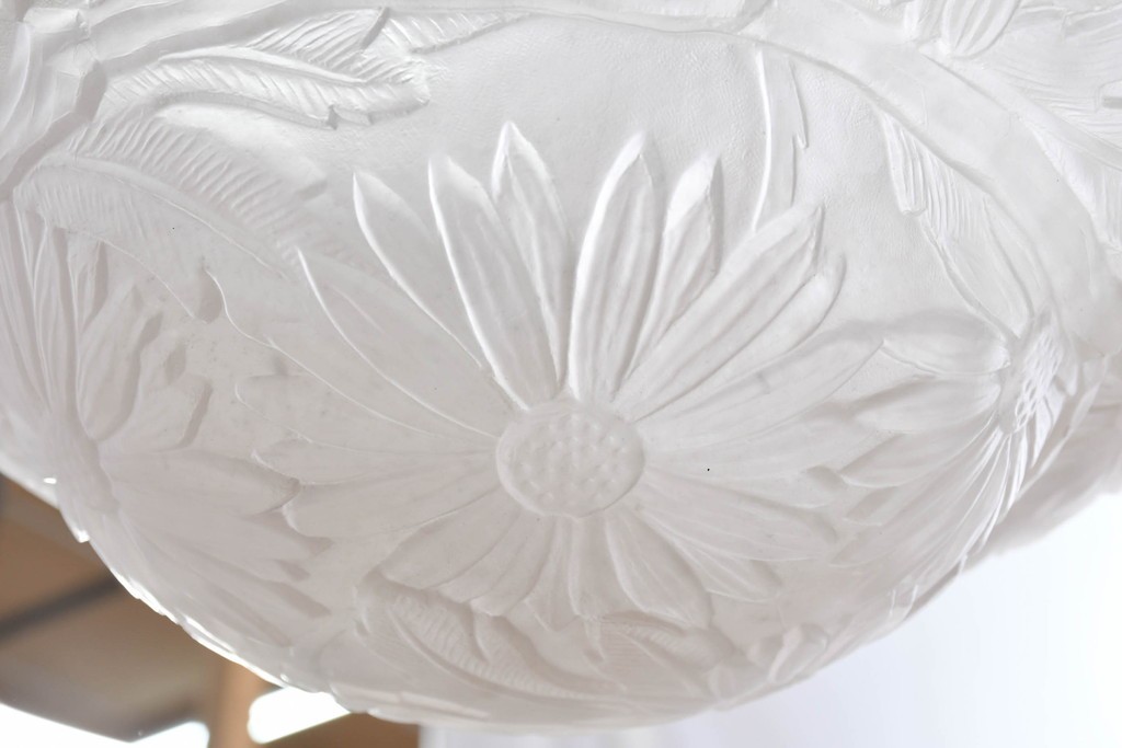 《引っ掛けシーリング式ペンダントライト加工費込み》フランスアンティーク　Cristalleries de Verdun(クリスタル・ド・ヴェルダン)　アールデコデザインのペンダントライト　(R-087057)