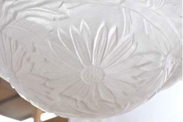 《引っ掛けシーリング式ペンダントライト加工費込み》フランスアンティーク　Cristalleries de Verdun(クリスタル・ド・ヴェルダン)　アールデコデザインのペンダントライト　(R-087057)