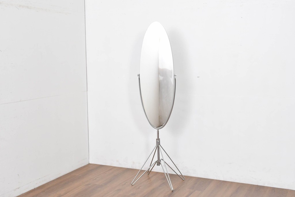 オールドアスプルンド(ASPLUND)　希少な絶版品　Arrow(アロー)　オーバルデザインのスタンドミラー　(R-087058)