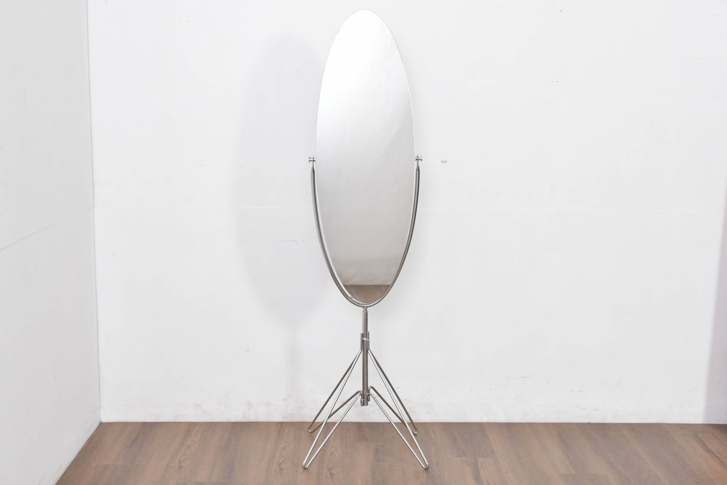 オールドアスプルンド(ASPLUND)　希少な絶版品　Arrow(アロー)　オーバルデザインのスタンドミラー　(R-087058)