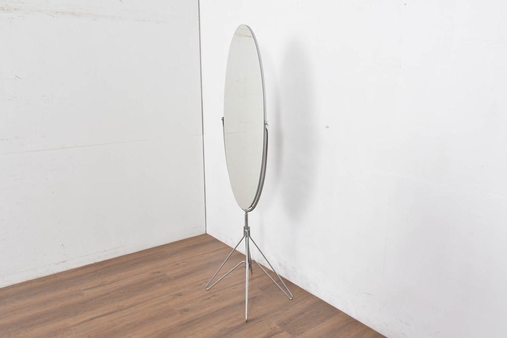 オールドアスプルンド(ASPLUND)　希少な絶版品　Arrow(アロー)　オーバルデザインのスタンドミラー　(R-087058)